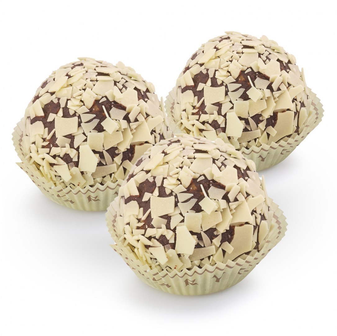 Kule Truflowe z bakaliami GRYCAN w białej czekoladzie mrożone 3x120g Kule Truflowe z bakaliami GRYCAN w białej czekoladzie mrożone 3x120g