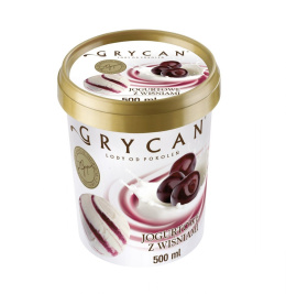 Lody GRYCAN Jogurtowe z wiśniami 500ml