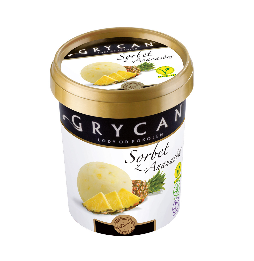 Lody GRYCAN Sorbet z ananasów 500ml Lody GRYCAN Sorbet z ananasów 500ml