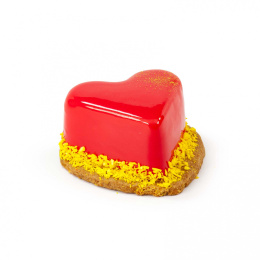 Serduszko w czerwonej polewie mus wanilia-cytryna WARSZAWA