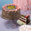 Tort lodowo-bezowy czekolada i czarna porzeczka z prażonymi pistacjami średni (10-12 porcji)