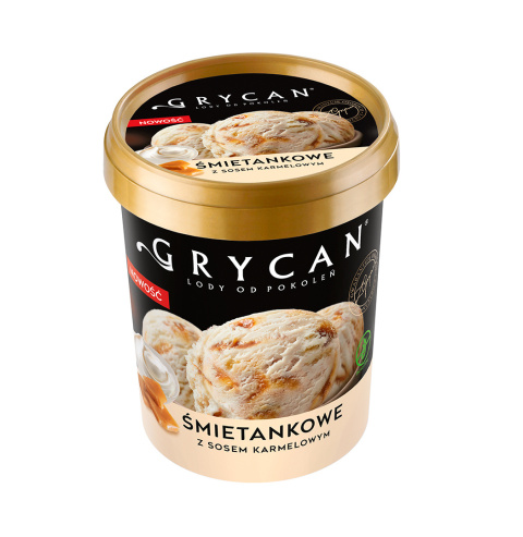 Lody GRYCAN Śmietankowe z sosem karmelowym 480ml WARSZAWA