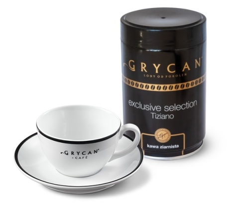 Zestaw prezentowy - filiżanka firmowa i kawa ziarnista w puszce WARSZAWA Zestaw prezentowy - filiżanka firmowa i kawa ziarnista w puszce WARSZAWA